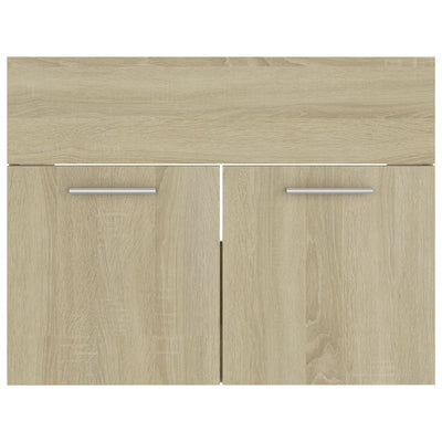 Sink Cabinet with Built-in Basin Sonoma Oak Engineered Wood