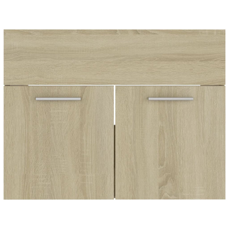 Sink Cabinet with Built-in Basin Sonoma Oak Engineered Wood