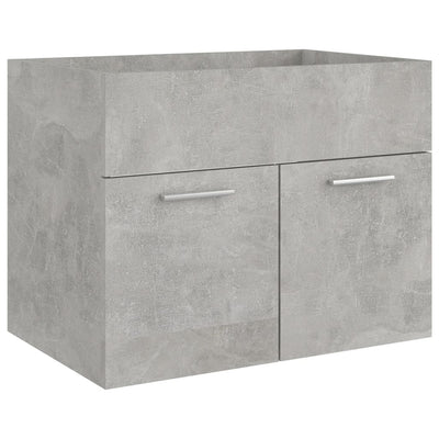 Sink Cabinet with Built-in Basin Concrete Grey Engineered Wood