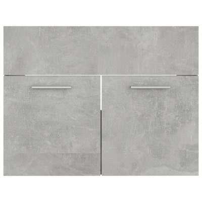 Sink Cabinet with Built-in Basin Concrete Grey Engineered Wood