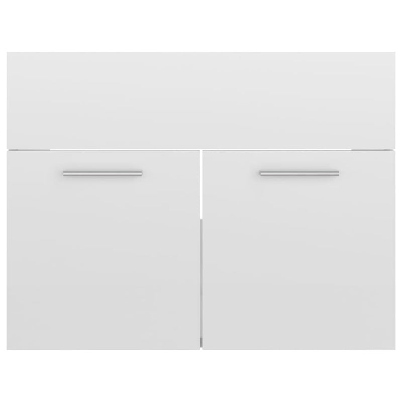 Sink Cabinet with Built-in Basin High Gloss White Engineered Wood