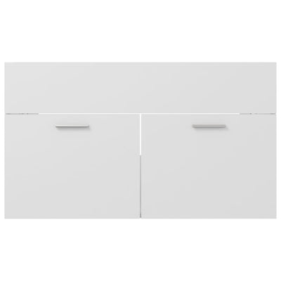 Sink Cabinet with Built-in Basin White Engineered Wood