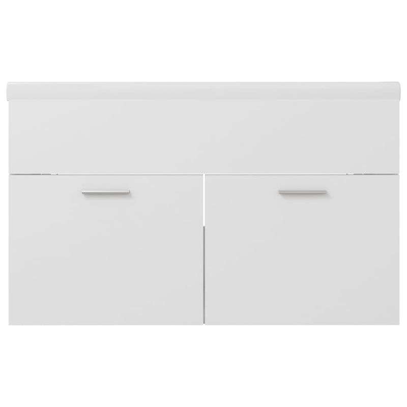 Sink Cabinet with Built-in Basin White Engineered Wood