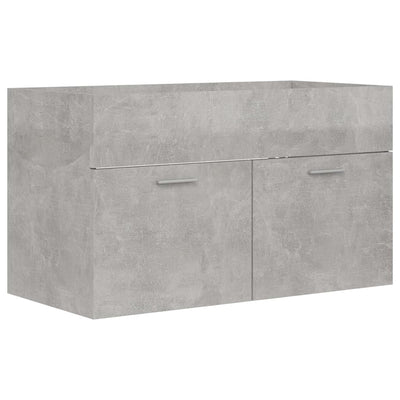 Sink Cabinet with Built-in Basin Concrete Grey Engineered Wood