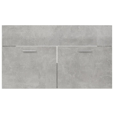 Sink Cabinet with Built-in Basin Concrete Grey Engineered Wood