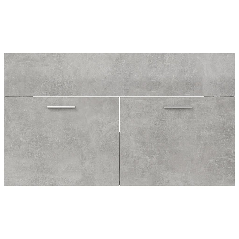 Sink Cabinet with Built-in Basin Concrete Grey Engineered Wood