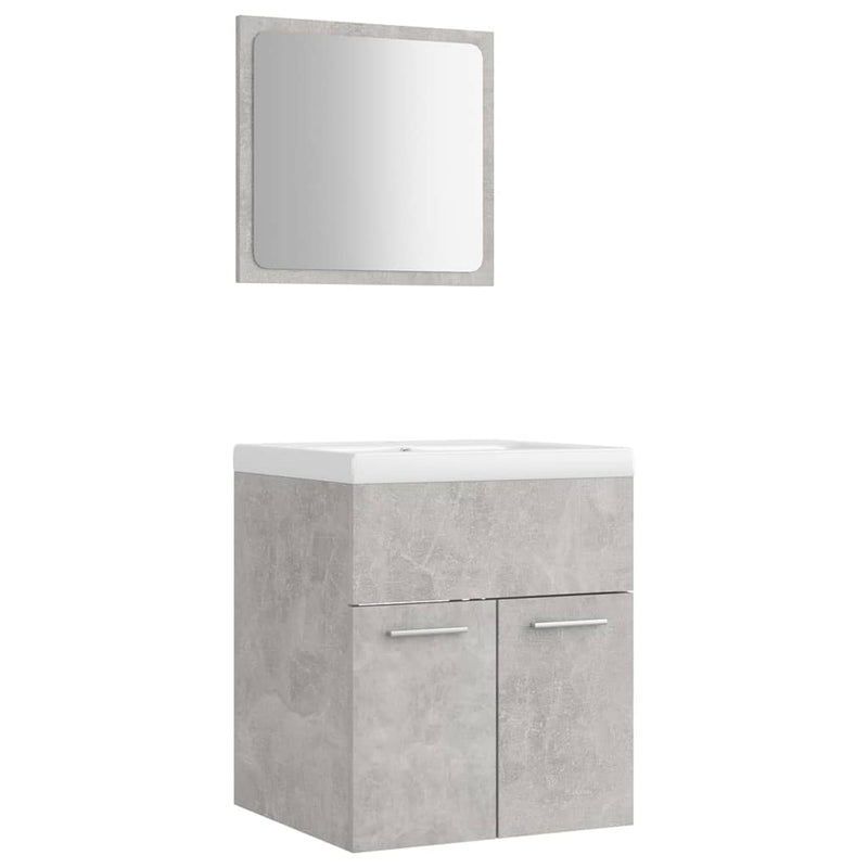 Bathroom Furniture Set Concrete Grey Engineered Wood