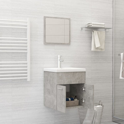 Bathroom Furniture Set Concrete Grey Engineered Wood