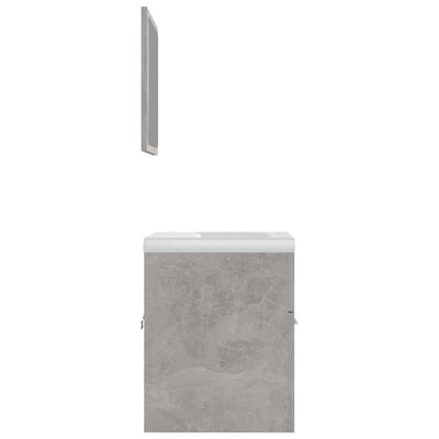 Bathroom Furniture Set Concrete Grey Engineered Wood