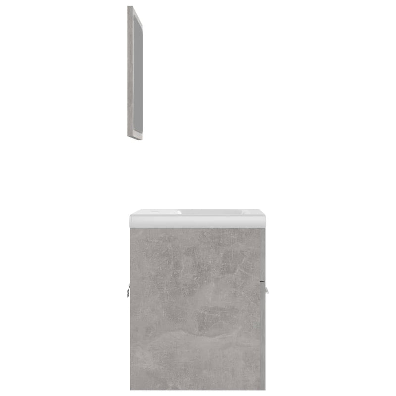 Bathroom Furniture Set Concrete Grey Engineered Wood