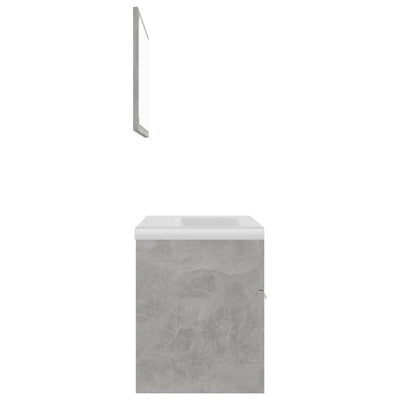 Bathroom Furniture Set Concrete Grey Engineered Wood