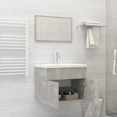 Bathroom Furniture Set Concrete Grey Engineered Wood