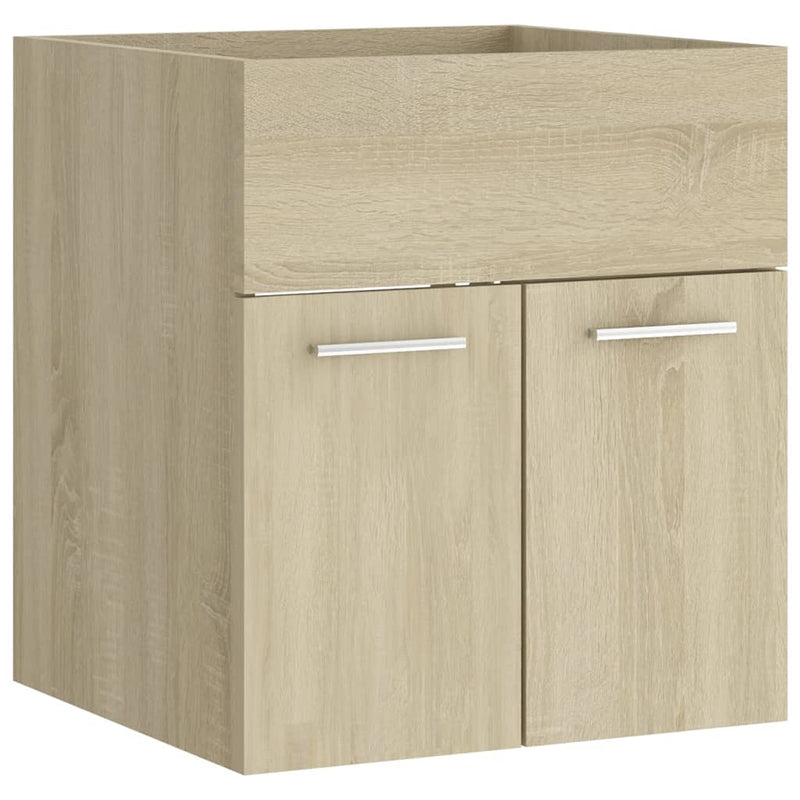 Bathroom Furniture Set Sonoma Oak Engineered Wood