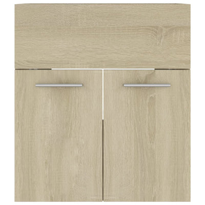 Bathroom Furniture Set Sonoma Oak Engineered Wood