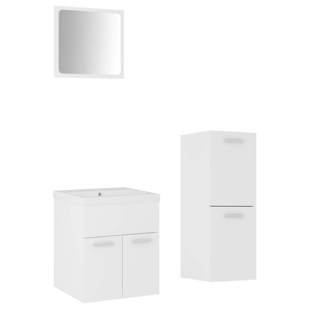 vidaXL Bathroom Furniture Set White Engineered Wood 2