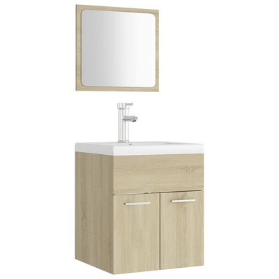 Bathroom Furniture Set Sonoma Oak Engineered Wood