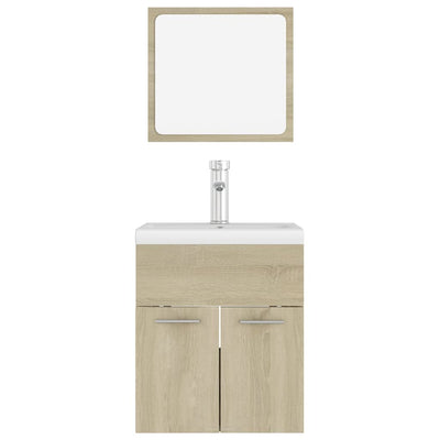 Bathroom Furniture Set Sonoma Oak Engineered Wood