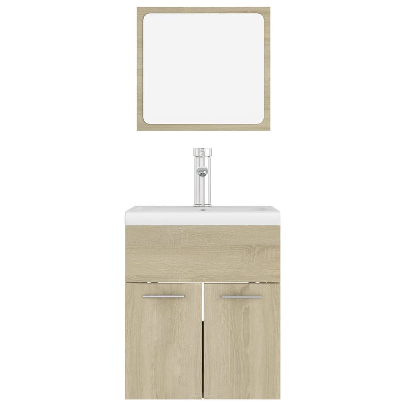 Bathroom Furniture Set Sonoma Oak Engineered Wood