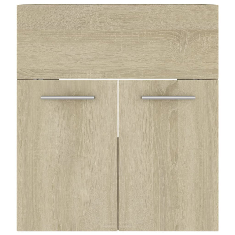 Bathroom Furniture Set Sonoma Oak Engineered Wood