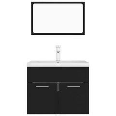 Bathroom Furniture Set Engineered Wood 60 x 38.5 x 46 cm Black