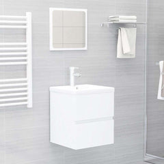 vidaXL Sink Cabinet with Built-in Basin White Engineered Wood 3