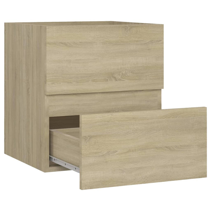 Sink Cabinet with Built-in Basin Sonoma Oak Engineered Wood