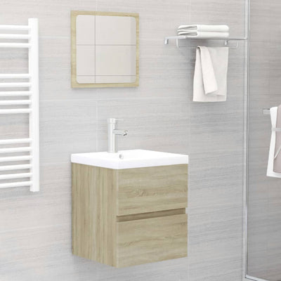 Sink Cabinet with Built-in Basin Sonoma Oak Engineered Wood