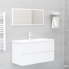 vidaXL Sink Cabinet with Built-in Basin White Engineered Wood 3