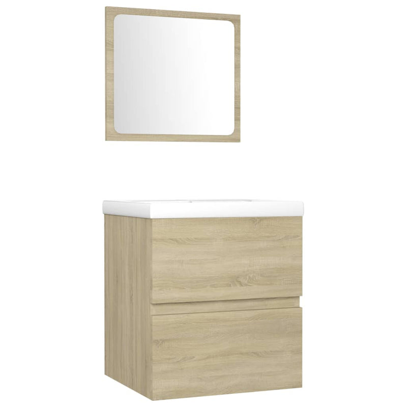 Bathroom Furniture Set Sonoma Oak Engineered Wood