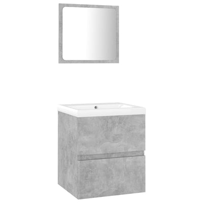 Bathroom Furniture Set Concrete Grey Engineered Wood