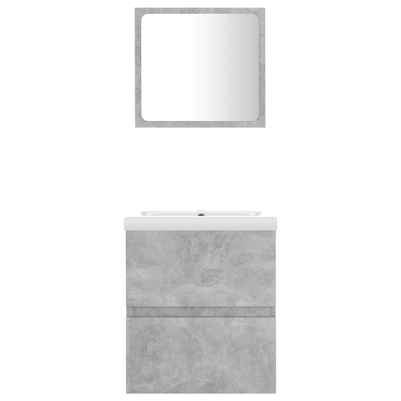 Bathroom Furniture Set Concrete Grey Engineered Wood