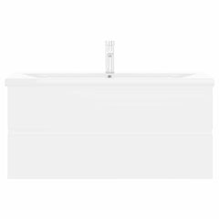 vidaXL Sink Cabinet with Built-in Basin White Engineered Wood 4