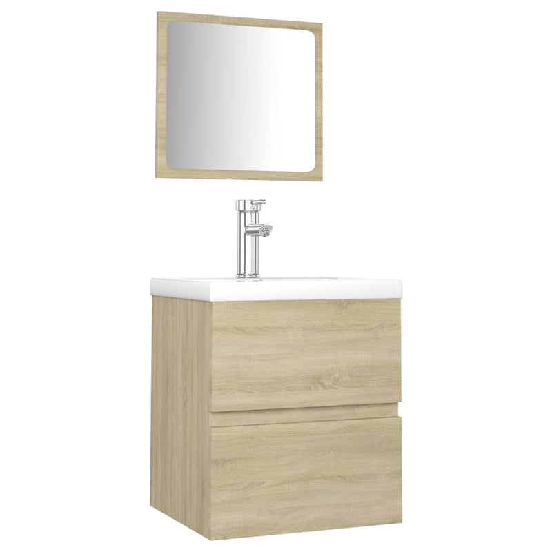 Bathroom Furniture Set Sonoma Oak Engineered Wood