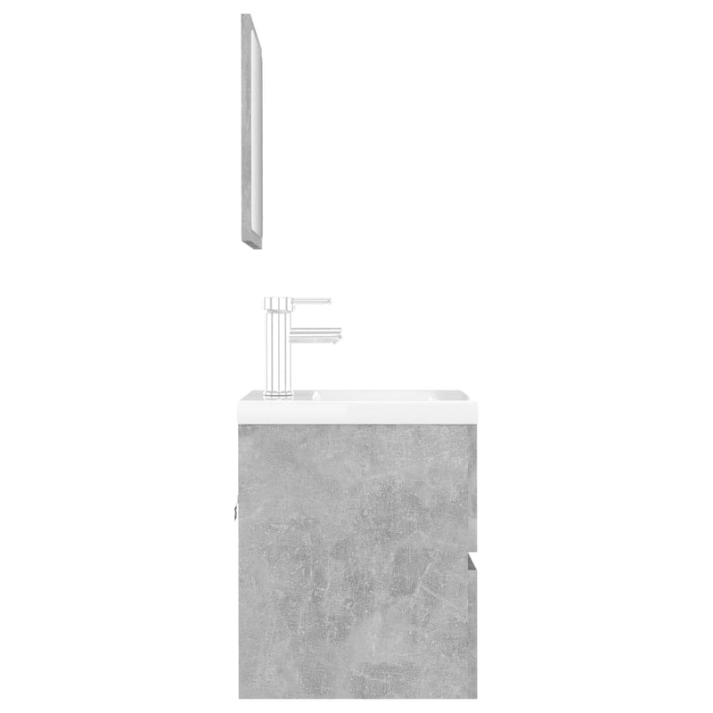 Bathroom Furniture Set Concrete Grey Engineered Wood