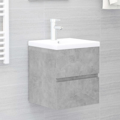 Bathroom Furniture Set Concrete Grey Engineered Wood