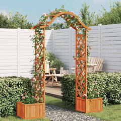 Garden Pergola with Planter Solid Firwood Brown
