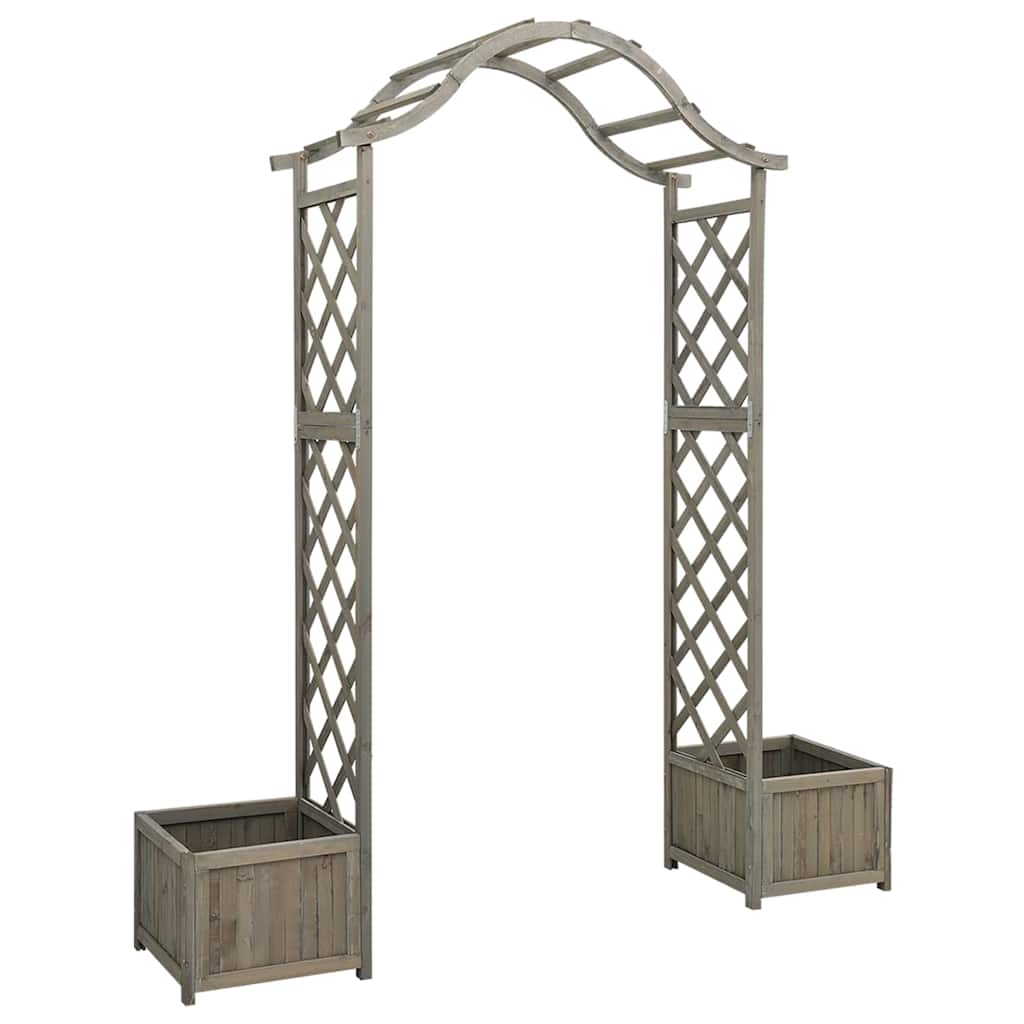 Garden Pergola with Planter Solid Firwood Grey