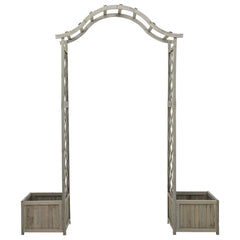 Garden Pergola with Planter Solid Firwood Grey