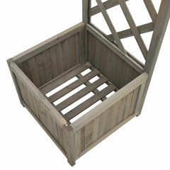 Garden Pergola with Planter Solid Firwood Grey