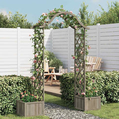 Garden Pergola with Planter Solid Firwood Grey