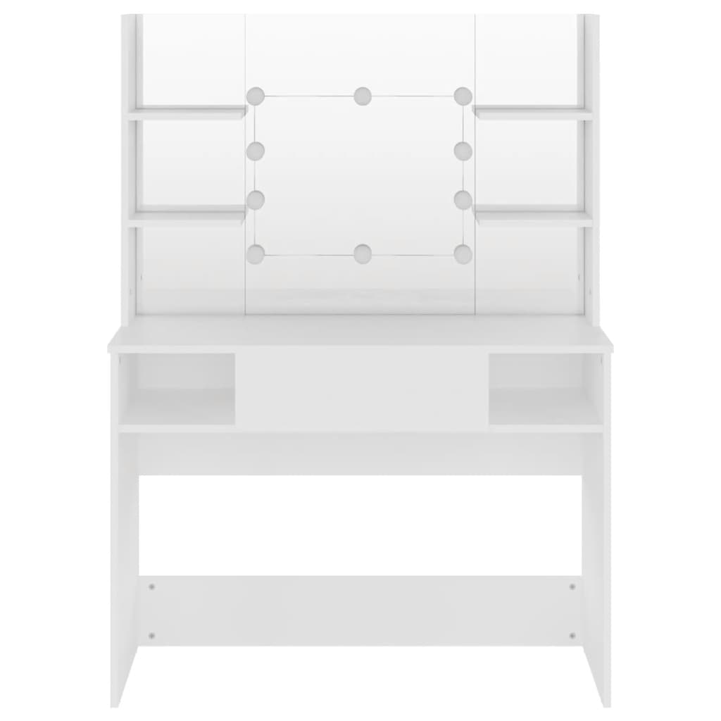 vidaXL Makeup Table with LED Lights 100x40x135 cm MDF White 3