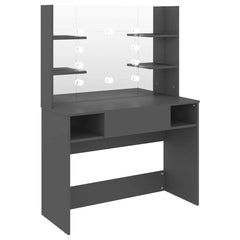 vidaXL Makeup Table with LED Lights 100x40x135 cm MDF Grey 2