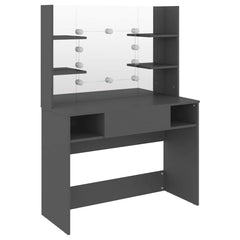vidaXL Makeup Table with LED Lights 100x40x135 cm MDF Grey 5
