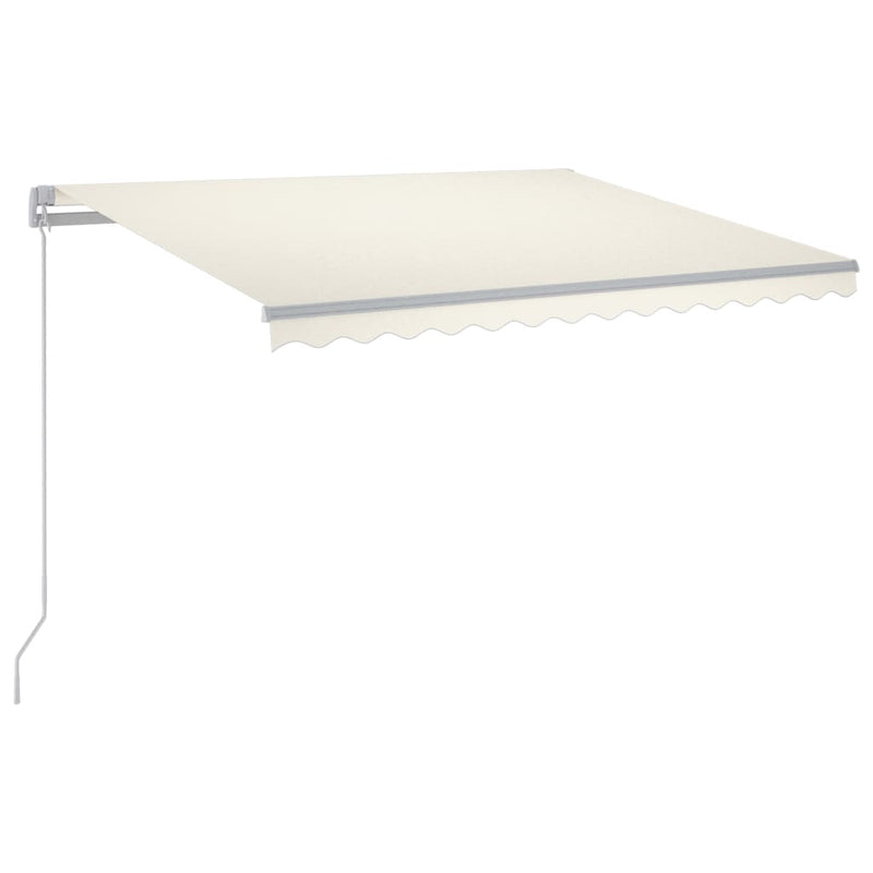 Manual Retractable Awning with LED 300x250 cm Cream