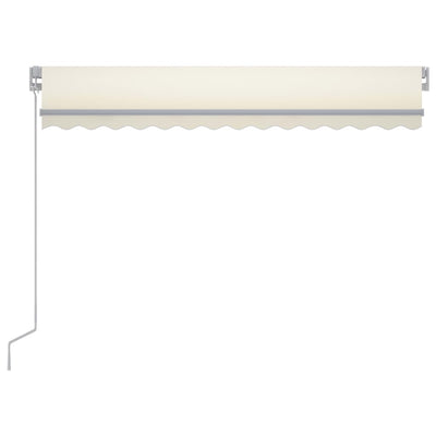 Manual Retractable Awning with LED 300x250 cm Cream