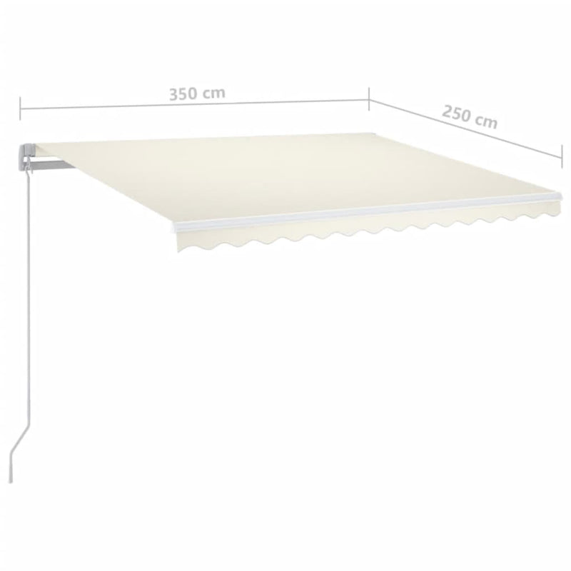 Manual Retractable Awning 350x250 cm Cream