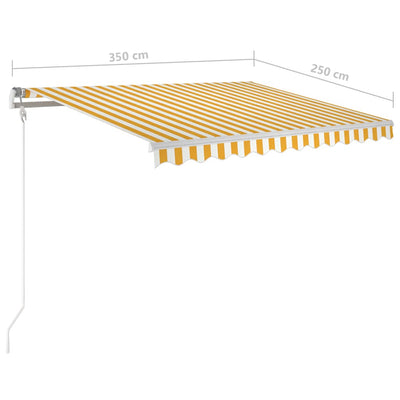 Manual Retractable Awning 350x250 cm Yellow and White