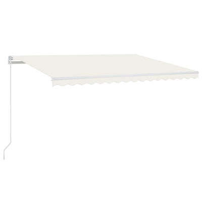 Manual Retractable Awning with LED 400x300 cm Cream