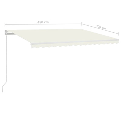 Manual Retractable Awning 450x300 cm Cream