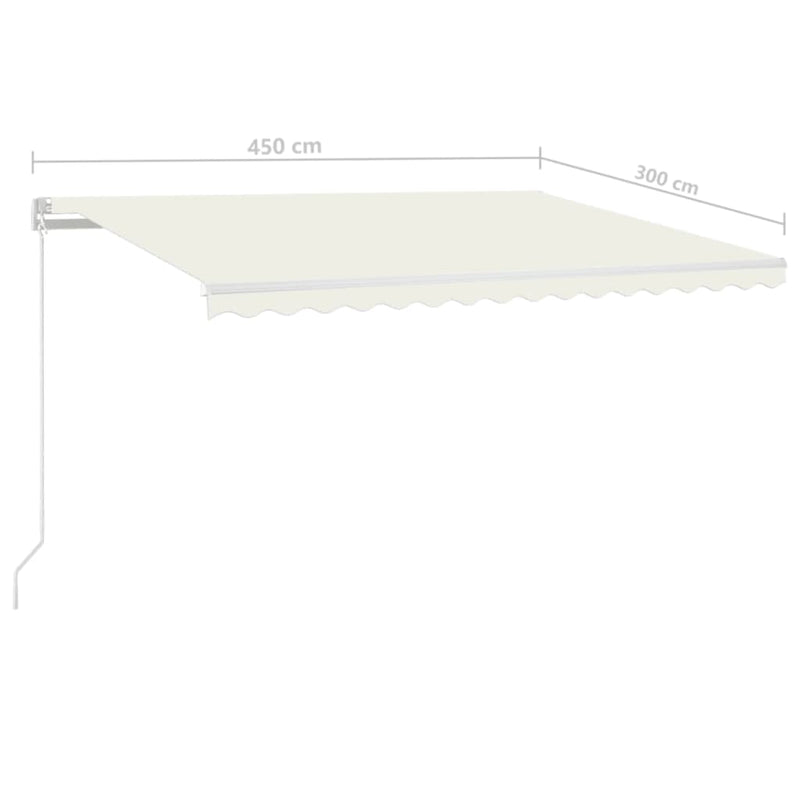 Manual Retractable Awning 450x300 cm Cream